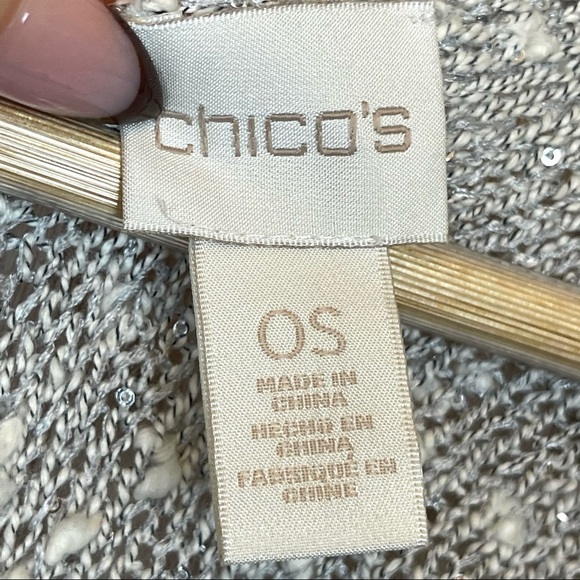 Chico’s Textured Sequin Women’s Wrap - Picture 9 of 12